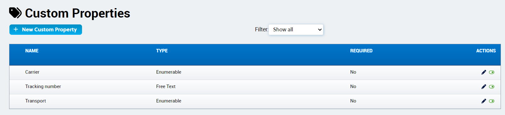 Account Admin -­ Company Control Panel - Custom Properties