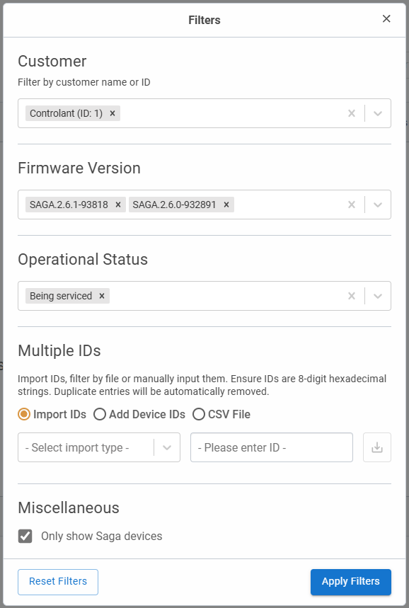 Filters for devices