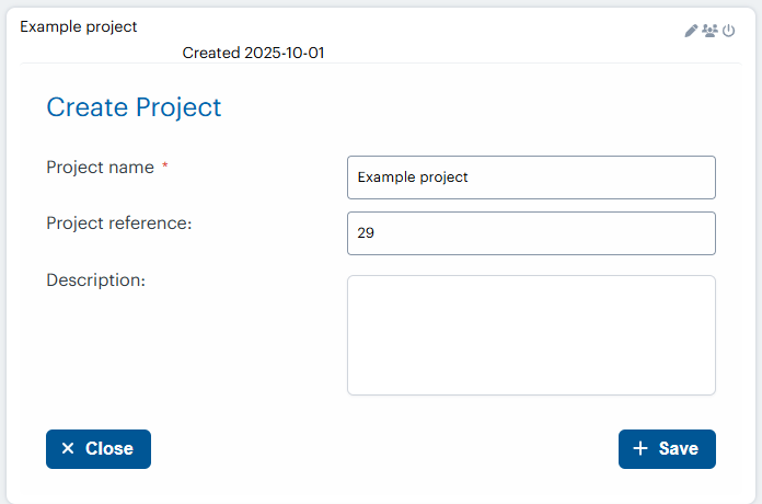 Edit Project form