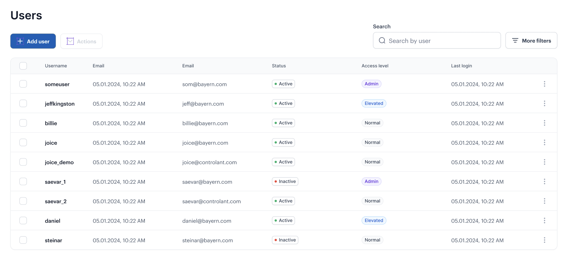 Account Admin user management - new UI