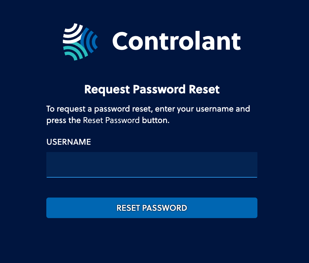 Reset password page