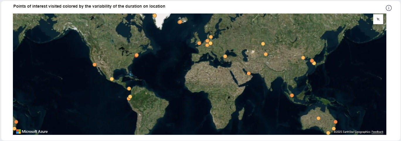 Pinpoint Bottlenecks dashboard - Points of interest map