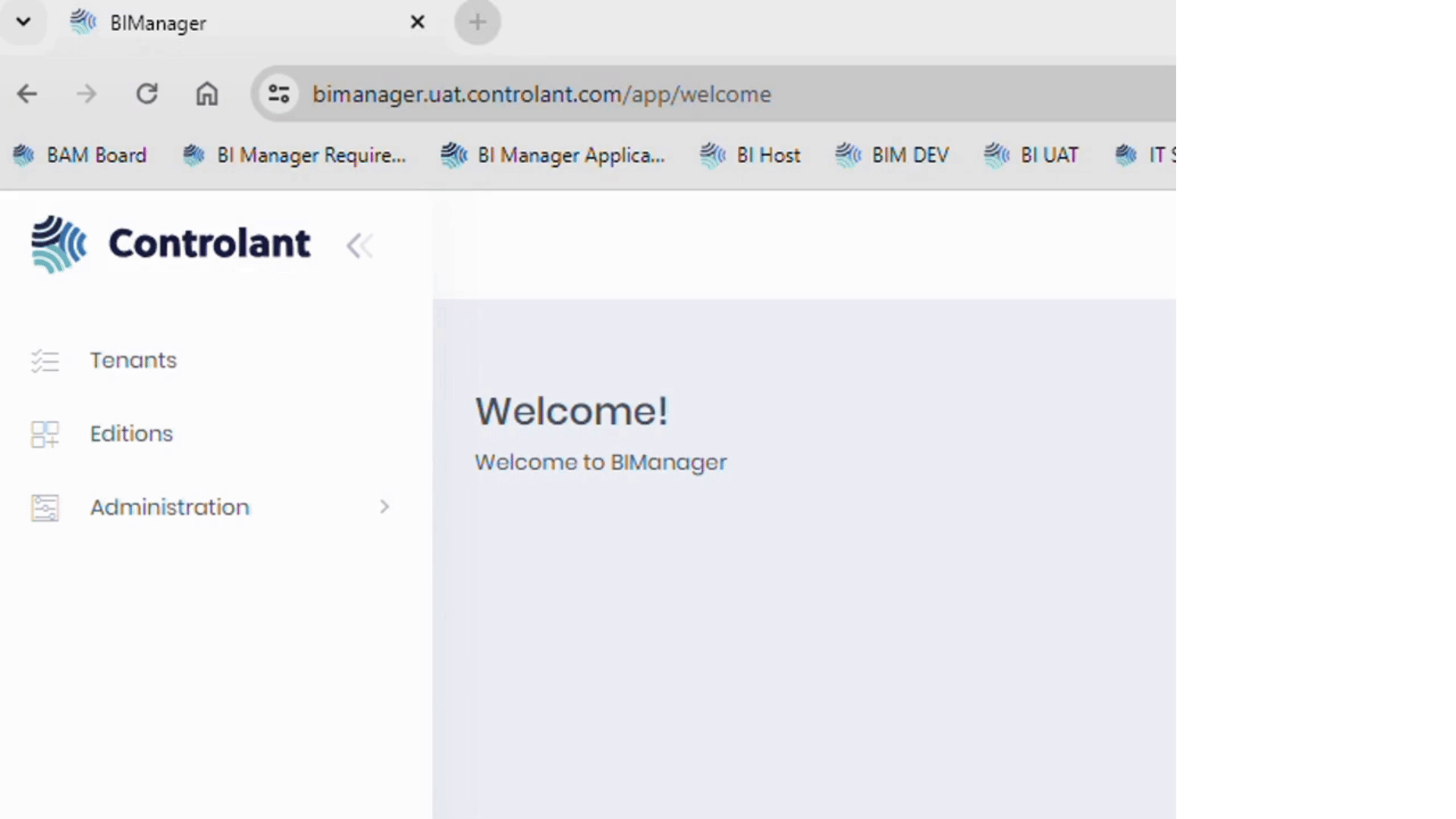 Before, clicking the logo would open the BI Manager in a new tab