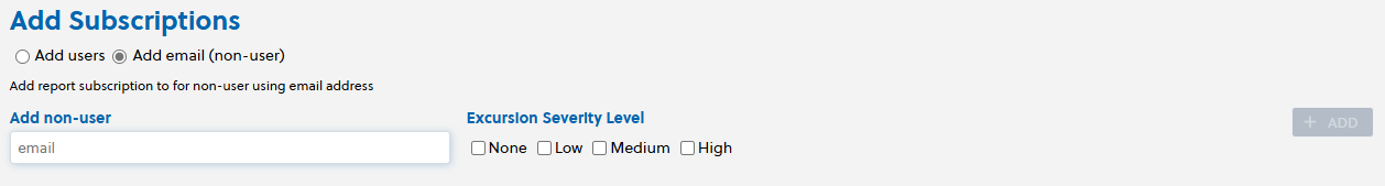 Account Admin -­ Company Control Panel -­ Report Subscriptions - Lane Subscriptions - Add non-users