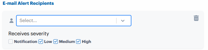 Add email alert recipients area